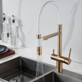 Смеситель для кухни Rose R958G золотой сатин