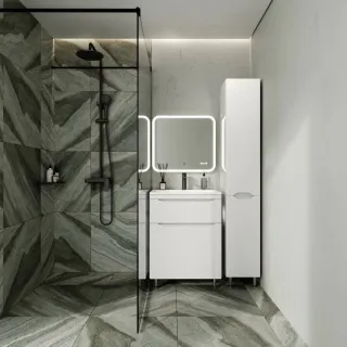 Тумба под раковину Style Line Марелла 60 Люкс Plus СС-00002396 белый глянец