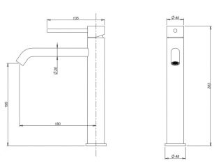 Высокий смеситель для раковины Milacio Ultra MCU.551.MB чёрный матовый