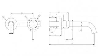 Встраиваемый смеситель для раковины Milacio Ultra MCU.552.SS нержавеющая сталь