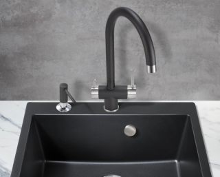 Смеситель для кухни Milacio Ultra MCU.554.MB под фильтр с краном для питьевой воды чёрный матовый