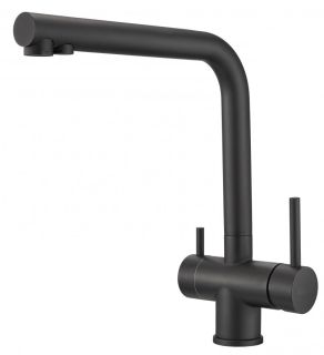 Смеситель для кухни Milacio Ultra MCU.558.TB под фильтр с краном для питьевой воды Total Black