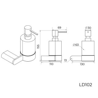 Дозатор жидкого мыла Knotlor LD102RB, бронза