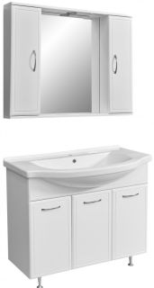 Зеркало-шкаф с подсветкой Stella Polar Концепт 90см белый SP-00000131