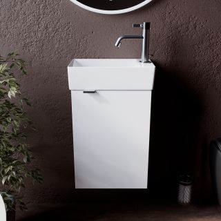 Подвесная тумба под раковину Sancos Mini MN35WR правая 35см белый глянец