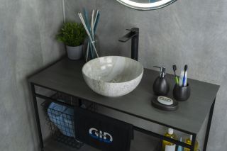 Раковина Gid Mnc487 54435 накладная под камень глянцевая 32x32x14