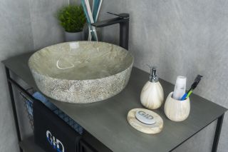 Раковина Gid Mnc498 54438 накладная под камень глянцевая 41.5x41.5x13.5