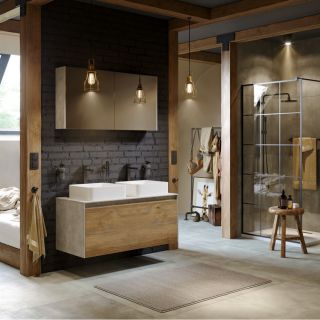 Подвесная тумба под раковину Aqwella Mobi MOB0112DB+MOB0712BS 120 см