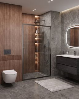 Душевая дверь CEZARES MOLVENO-BF-1-150-C-GM-IV оружейная сталь