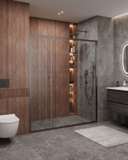 Душевая дверь CEZARES MOLVENO-BF-2-170-C-GM-IV оружейная сталь