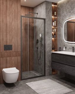 Душевая дверь CEZARES MOLVENO-BF-3-90-C-GM-IV оружейная сталь