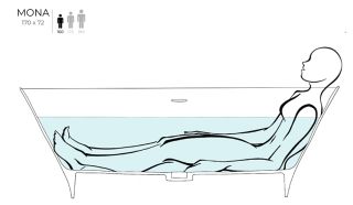 Ванна из искусственного камня Salini Mona S-Stone 102922MRH 170x72см RAL снаружи