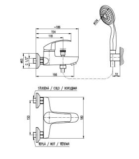 Смеситель для ванны Rav Slezak Mississippi MS054.5/1 хром