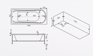 Акриловая ванна Bas Бриз 150x75 без гидромассажа