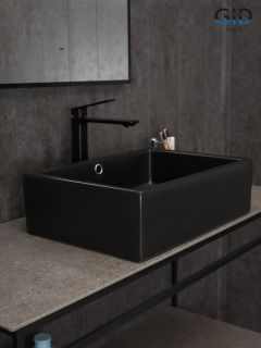 Раковина Gid N9129bg 53381 накладная черная графит 50x38x14.5