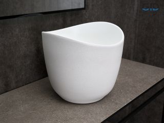 Раковина Gid N9303wg 51221 накладная белый матовый / белый графит 36x36x32