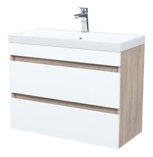 Подвесная тумба IDDIS Zodiac ZOD8AB0i95K с ящиками 80см белый/под дерево