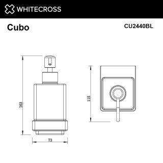 Дозатор для жидкого мыла подвесной WHITECROSS Cubo CU2440BL чёрный матовый
