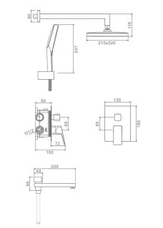 Душевой комплект Raglo R30.27 хром