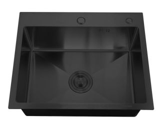 Кухонная мойка РМС MR-5843BL с корзиной и дозатором воронёная сталь