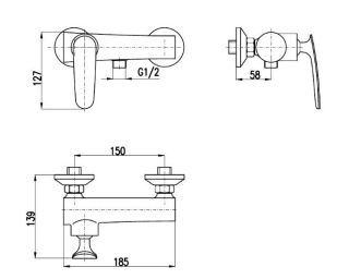 Смеситель для душа Rav Slezak Tigris TG181.5CMATC черный