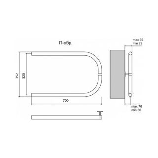 Полотенцесушитель водяной Terminus П-образный 320x700