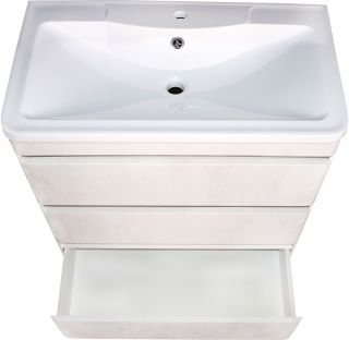 Тумба напольная под раковину Style Line "Атлантика 80" СС-00002278 (3 ящ.), Люкс бетон крем, PLUS