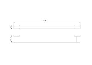 Вешалка для полотенец Wonzon & Woghand Flat WW-9712-45CM хром