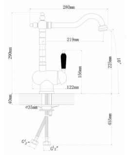 Смеситель для кухни Florentina Ода золото