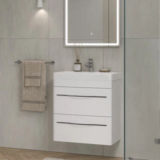 Тумба под раковину подвесная Velvex Jill tp.JIL.9595.60.2Y белый матовый, 60 см