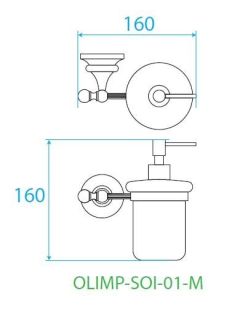 Диспенсер для мыла подвесной, золото Cezares OLIMP-SOI-03/24-M