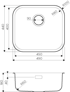 Мойка кухонная Omoikiri Omi 49-U-IN нерж.сталь/нержавеющая сталь