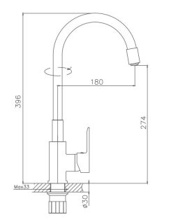 Смеситель для кухни Haiba HB70112-7 чёрный/хром