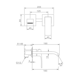 Встраиваемый смеситель для раковины Raglo R02.11.03 золотой сатин