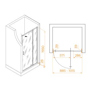 Душевая дверь RGW PA-008 350800890-11 90см хром