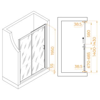 Душевая дверь RGW PA-016B 350801614-24 140см чёрный