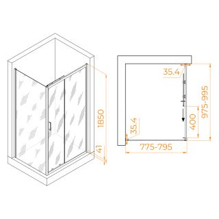 Душевой уголок RGW PA-145 020814580-11 80x100см хром