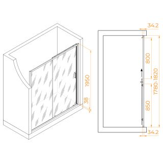 Душевая дверь RGW PA-14Gb 41081418-16 180см брашированное золото