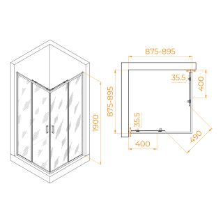 Душевой уголок RGW PA-31B 02083199-14 90x90см чёрный
