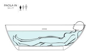 Ванна из искусственного камня Salini Paola In S-Sense 101611GRH 160x77см RAL снаружи