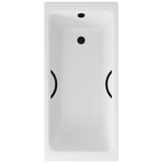 Ванна чугунная Delice Parallel DLR220505RB 170х70 с черными матовыми ручками