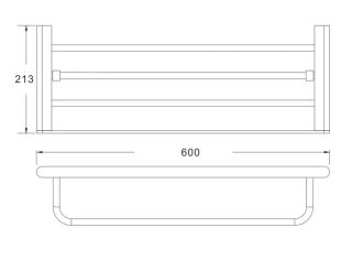 Полка для полотенец Rose RG1708T 60см пепельный