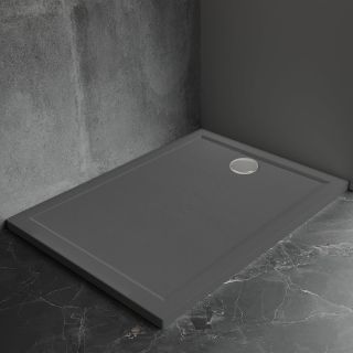 Душевой поддон Veconi Pietra AG, 900x900x30, искусственный камень, антрацитово-серый