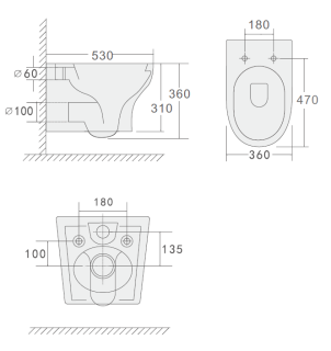 Подвесной унитаз Boheme Fiore 978-SET-2-MW безободковый с функцией биде белый матовый