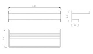 Полка для полотенец ABBER Westen AA1758B 60см чёрный матовый