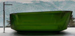 Прозрачная ванна ABBER Kristall AT9706Emerald из полиэфирной смолы 170x80см зелёный