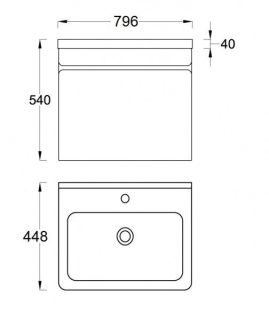Подвесная тумба под раковину Veedi Prestige PRS800T-CR 80см белый