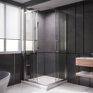 Душевой уголок Premium Trento PTC-SP-50GR, 1500х900x2000, брашированный графит, стекло прозрачное