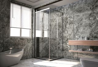 Душевой уголок Veconi Premium Trento PTC-SP-40B, 1200х1000x2000, черный матовый, стекло прозрачное