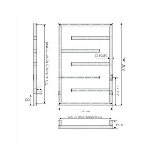 Полотенцесушитель электрический Indigo Delos DGD80-50Rt 80x50 хром